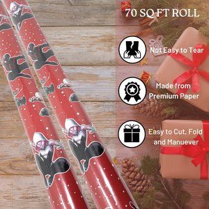 2 Rolls SPIDER-MAN Christmas Wrapping Paper Gift Wrap 140 Sq Ft Venom Gwen NIP